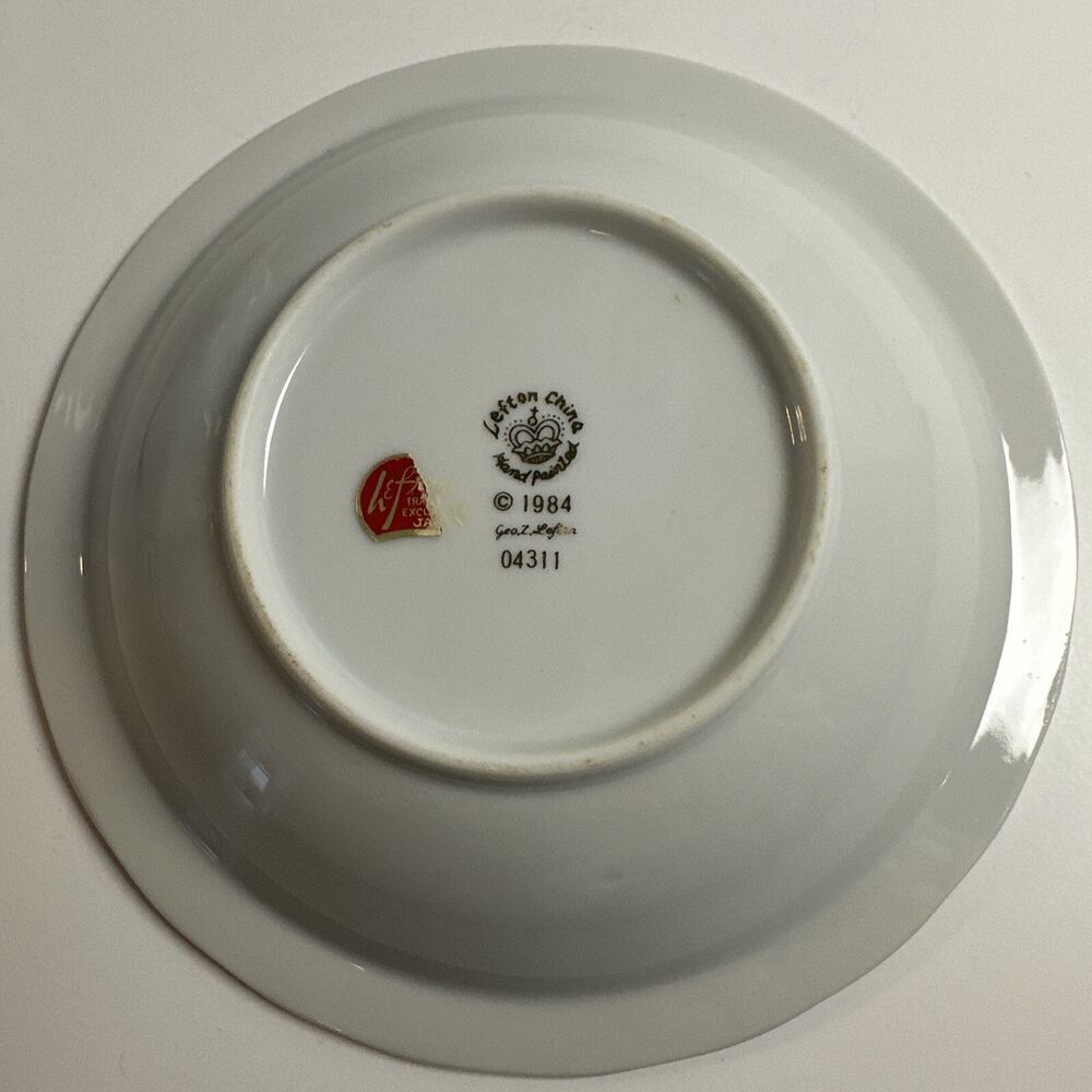 Vintage Lefton Bone China Hand Painted Flower Water/Creamer Pitcher & Bowl-Japan - Picture 5 of 9